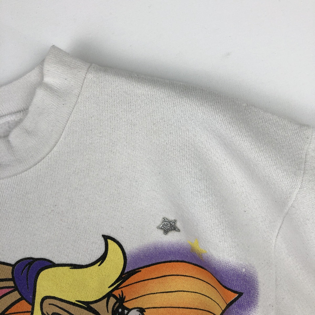 90'S Space Jam Looney Tunes Lola Bunny Character Sweatshirt (Women's XL equivalent) cotton white type Vintage Second Hand