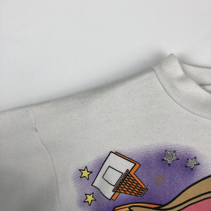90'S Space Jam Looney Tunes Lola Bunny Character Sweatshirt (Women's XL equivalent) cotton white type Vintage Second Hand