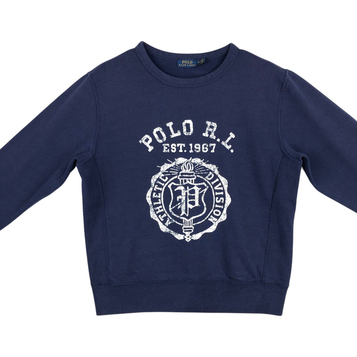 Ralph Lauren POLO RALPH LAUREN Printed Sweatshirt, Women's Size M (approx.) cotton navy blue type Vintage Second Hand