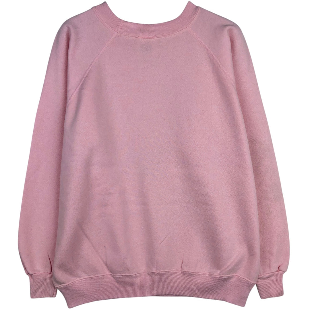 Vintage 90'S Hanes HER WAY plain blank sweatshirt, made in the USA, size L, women's. cotton pink type Vintage Second Hand
