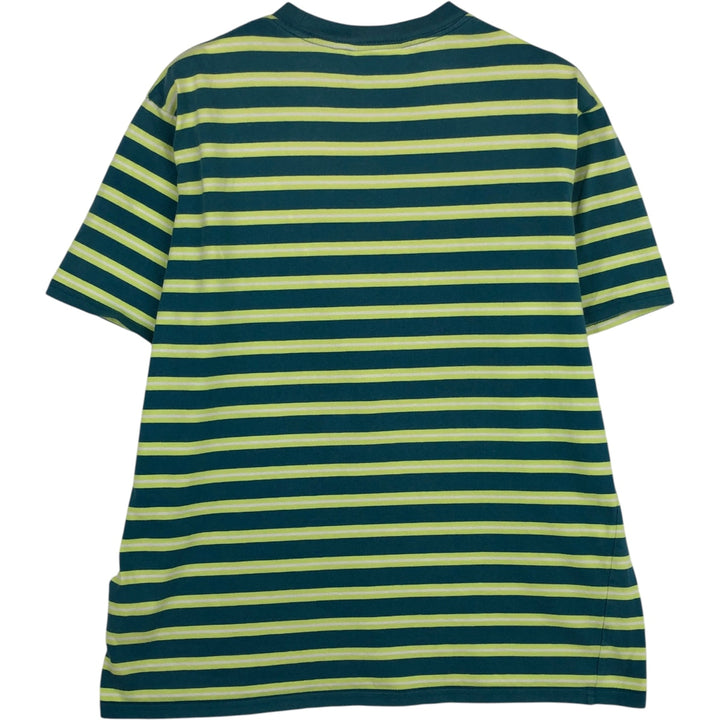 Carhartt WORK IN PROGRESS Short-Sleeve Striped T-Shirt, Women's Size L (approx.) cotton green type Vintage Second Hand