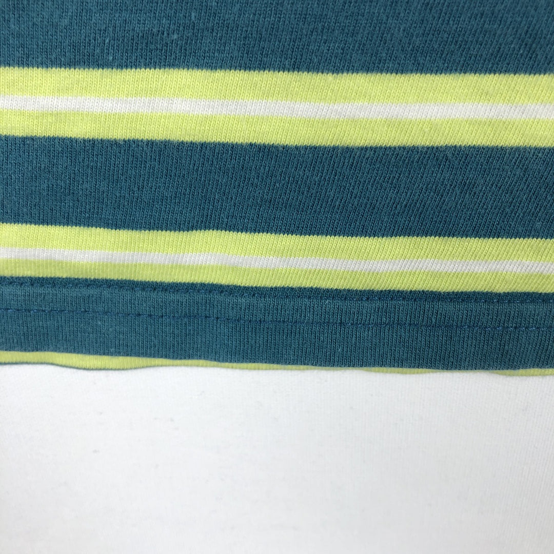 Carhartt WORK IN PROGRESS Short-Sleeve Striped T-Shirt, Women's Size L (approx.) cotton green type Vintage Second Hand