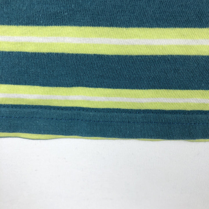 Carhartt WORK IN PROGRESS Short-Sleeve Striped T-Shirt, Women's Size L (approx.) cotton green type Vintage Second Hand