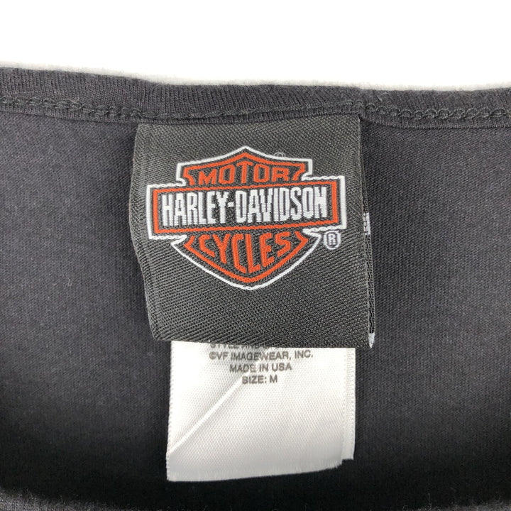 Harley-Davidson Rhinestone Long-Sleeve T-Shirt, Made in USA, Women's Size M (approx.) cotton black type Vintage Second Hand
