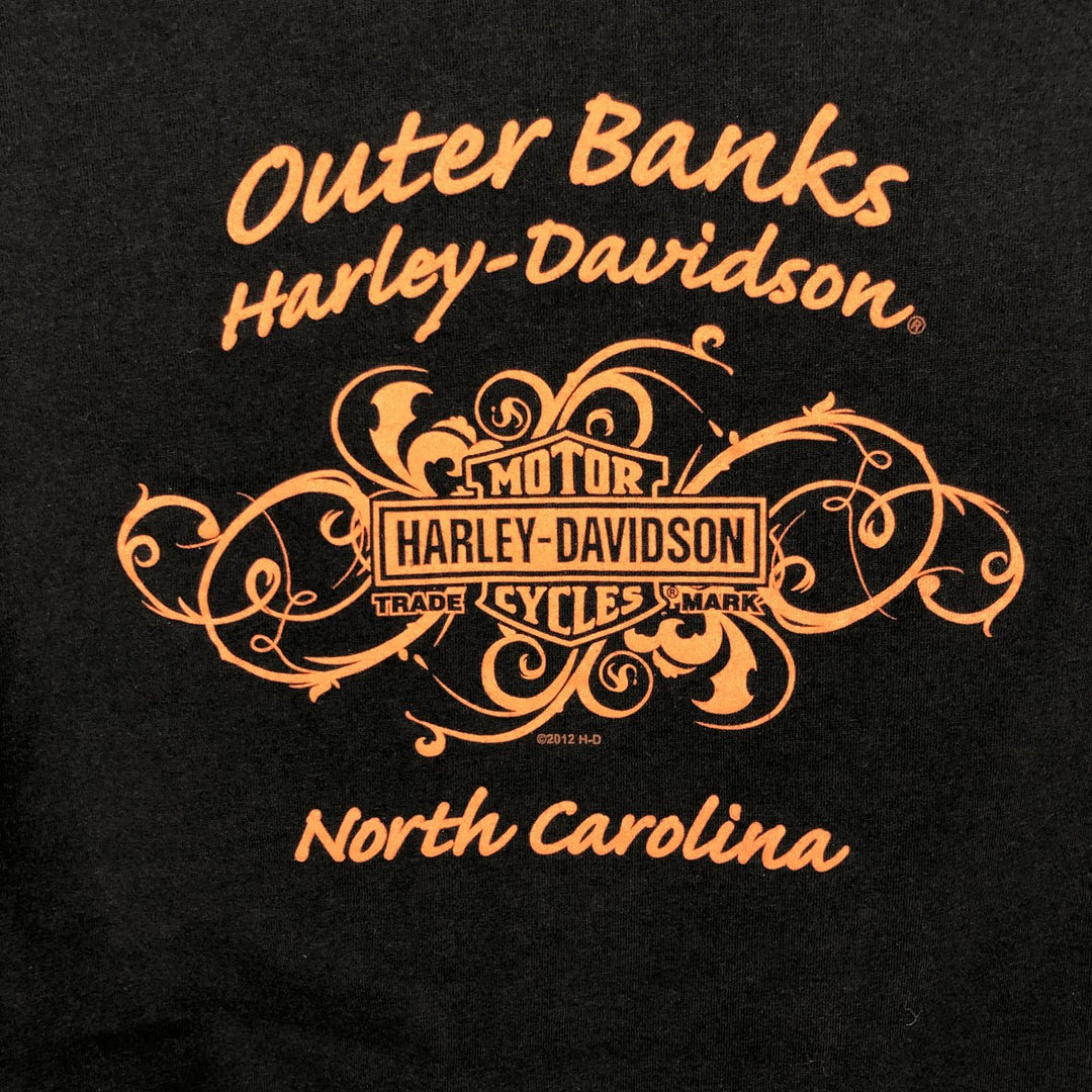 Harley-Davidson Rhinestone Long-Sleeve T-Shirt, Made in USA, Women's Size M (approx.) cotton black type Vintage Second Hand
