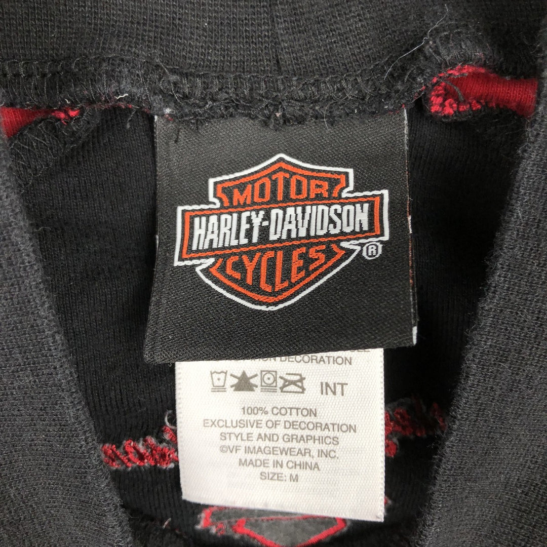 2000'S Harley-Davidson Mock Neck Long-Sleeve T-Shirt (Women's Size M) cotton black type Vintage Second Hand