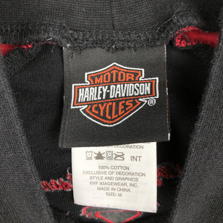 2000'S Harley-Davidson Mock Neck Long-Sleeve T-Shirt (Women's Size M) cotton black type Vintage Second Hand