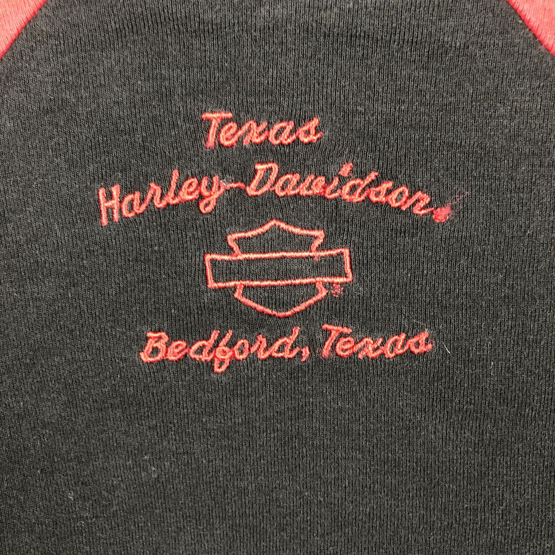 2000'S Harley-Davidson Mock Neck Long-Sleeve T-Shirt (Women's Size M) cotton black type Vintage Second Hand