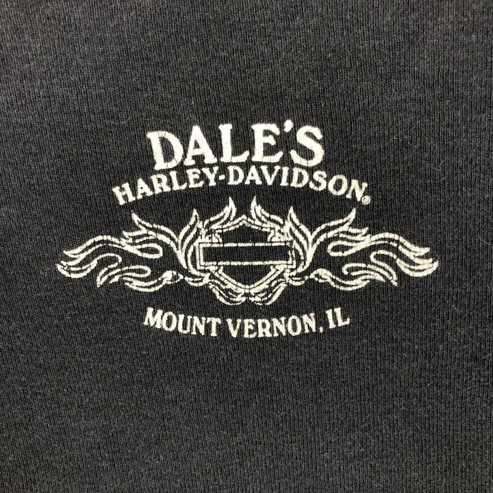 Harley-Davidson Eagle Pattern T-Shirt with Rhinestones, 3/4 Sleeve, Women's Size M (approx.) unclear black type Vintage Second Hand