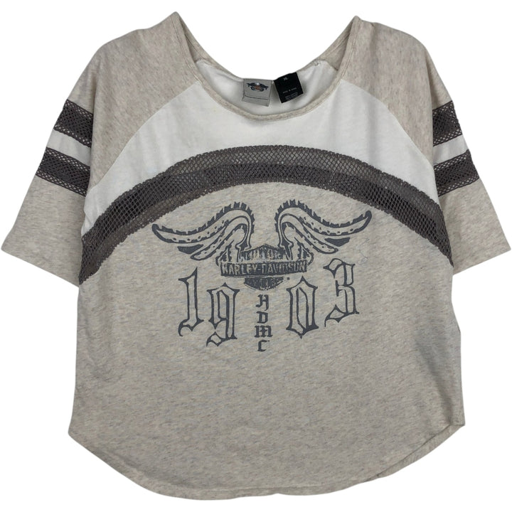Harley-Davidson 3/4 Sleeve Raglan T-Shirt, Women's Size XL (approx.) cotton white type Vintage Second Hand
