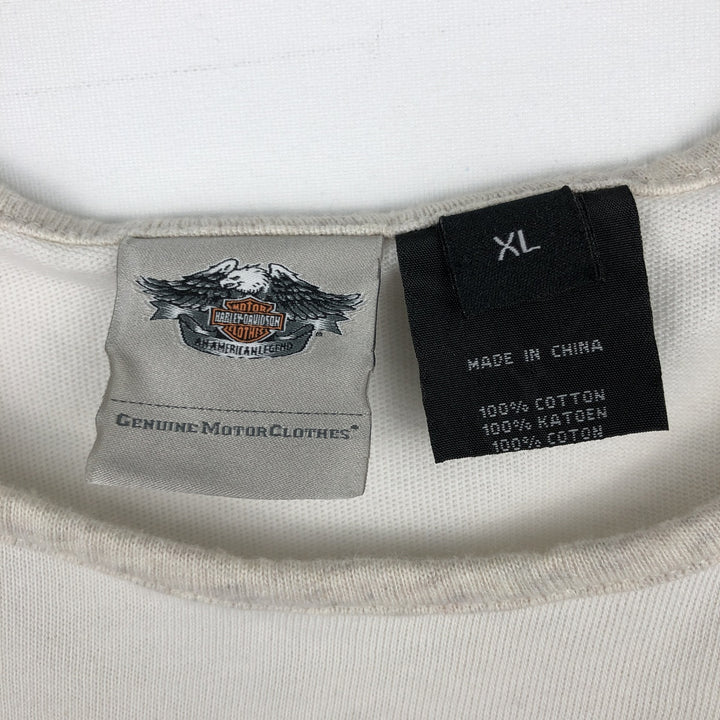 Harley-Davidson 3/4 Sleeve Raglan T-Shirt, Women's Size XL (approx.) cotton white type Vintage Second Hand
