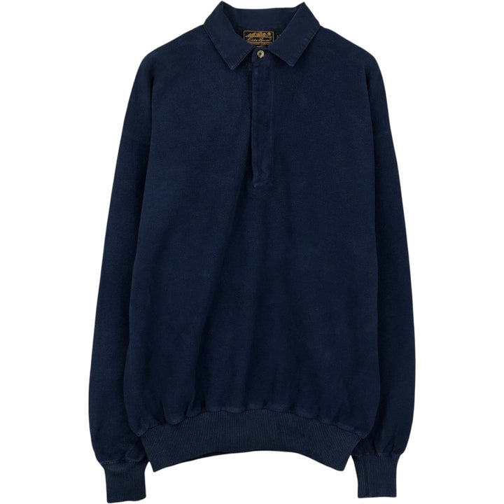 80s-90'S Eddie Bauer Black Tag Blank Sweatshirt, Made in Canada, Men's Size M (approx.), Vintage cotton navy blue type Vintage Second Hand