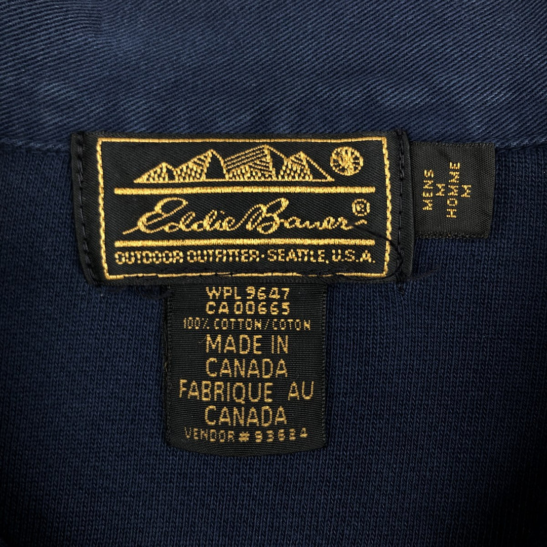 80s-90'S Eddie Bauer Black Tag Blank Sweatshirt, Made in Canada, Men's Size M (approx.), Vintage cotton navy blue type Vintage Second Hand