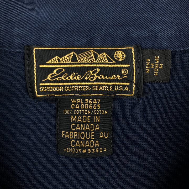 80s-90'S Eddie Bauer Black Tag Blank Sweatshirt, Made in Canada, Men's Size M (approx.), Vintage cotton navy blue type Vintage Second Hand