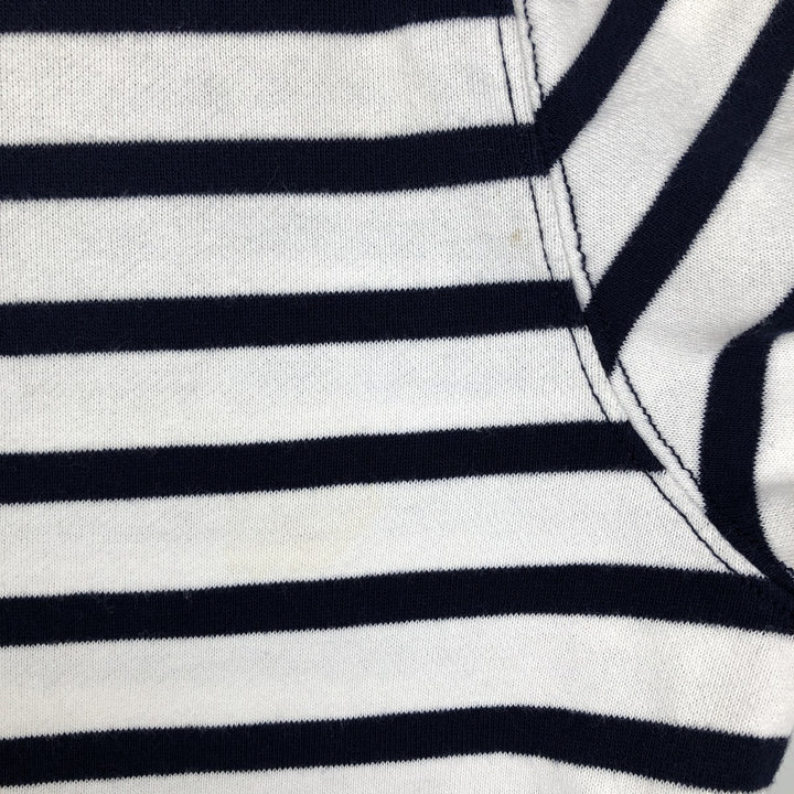 Ralph Lauren POLO RALPH LAUREN Striped Pattern Sweatshirt with One-Point Logo (Men's Size M) cotton navy blue type Vintage Second Hand