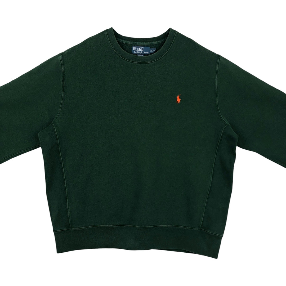 Ralph Lauren POLO by Ralph Lauren One Point Logo Sweatshirt Trainer Men's XL cotton green type Vintage Second Hand
