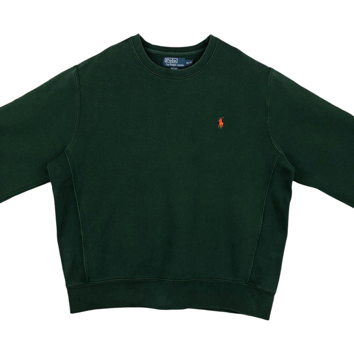 Ralph Lauren POLO by Ralph Lauren One Point Logo Sweatshirt Trainer Men's XL cotton green type Vintage Second Hand
