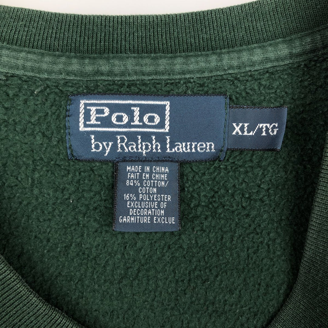 Ralph Lauren POLO by Ralph Lauren One Point Logo Sweatshirt Trainer Men's XL cotton green type Vintage Second Hand