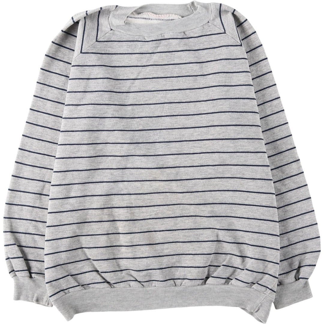 Border Pattern Sweatshirt (Men's Size M) unclear gray type Vintage Second Hand