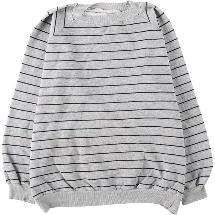 Border Pattern Sweatshirt (Men's Size M) unclear gray type Vintage Second Hand