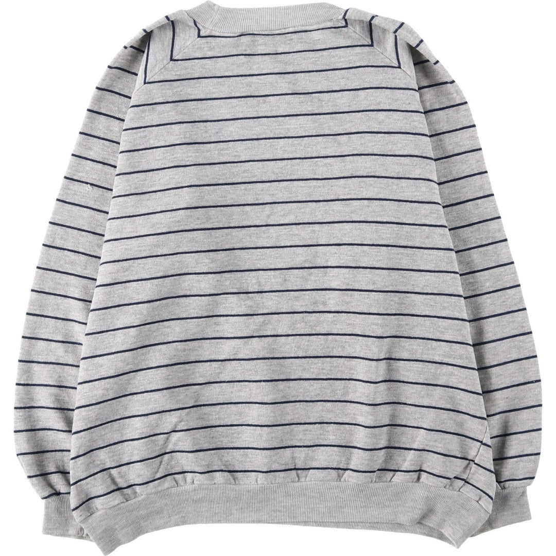 Border Pattern Sweatshirt (Men's Size M) unclear gray type Vintage Second Hand