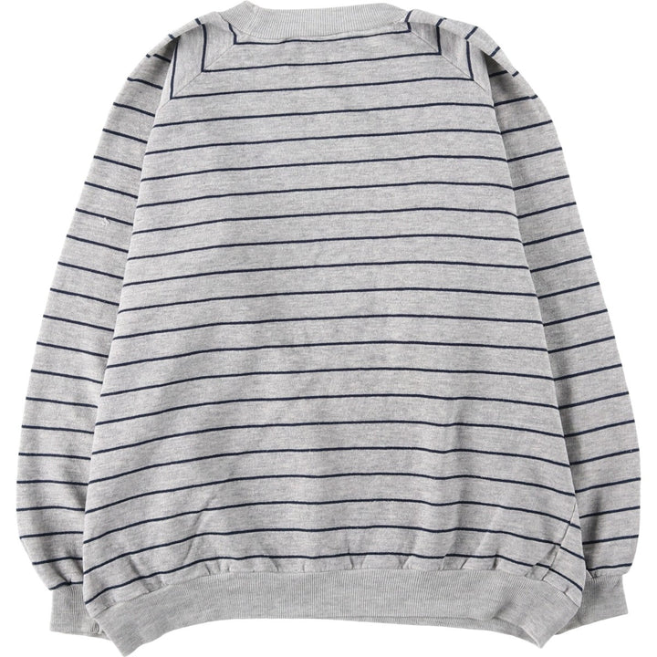 Border Pattern Sweatshirt (Men's Size M) unclear gray type Vintage Second Hand