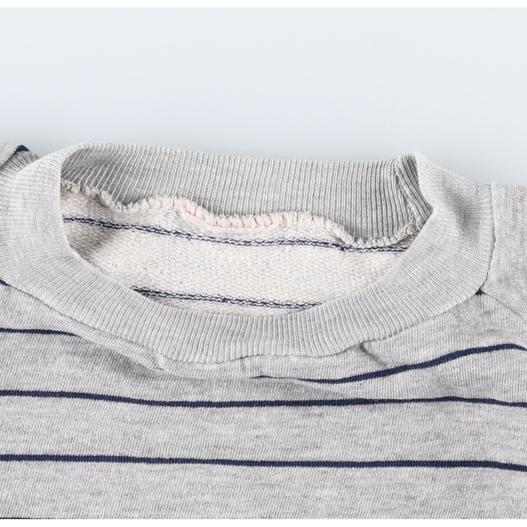 Border Pattern Sweatshirt (Men's Size M) unclear gray type Vintage Second Hand