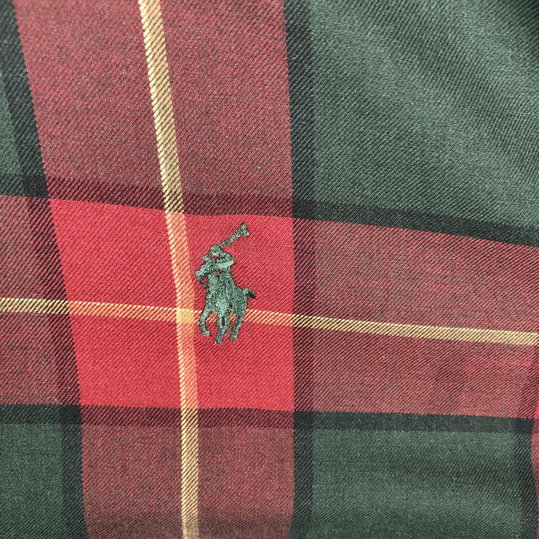 Ralph Lauren BLAKE long sleeve button down check shirt, men's size L cotton red type Vintage Second Hand