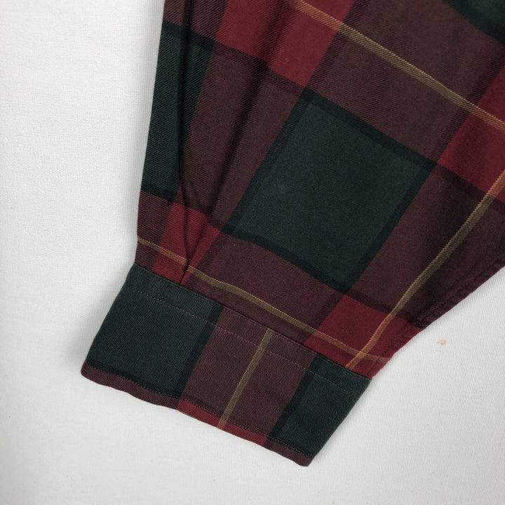 Ralph Lauren BLAKE long sleeve button down check shirt, men's size L cotton red type Vintage Second Hand