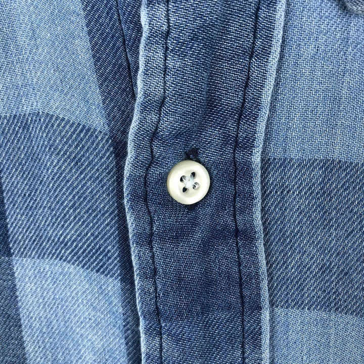 Ralph Lauren CLASSIC FIT Buffalo Check Long-Sleeve Button-Down Check Shirt, Men's Size M (approx.) cotton blue type Vintage Second Hand