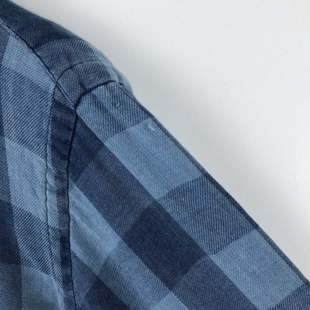 Ralph Lauren CLASSIC FIT Buffalo Check Long-Sleeve Button-Down Check Shirt, Men's Size M (approx.) cotton blue type Vintage Second Hand