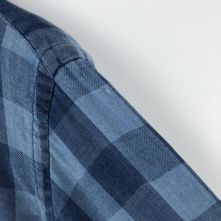 Ralph Lauren CLASSIC FIT Buffalo Check Long-Sleeve Button-Down Check Shirt, Men's Size M (approx.) cotton blue type Vintage Second Hand