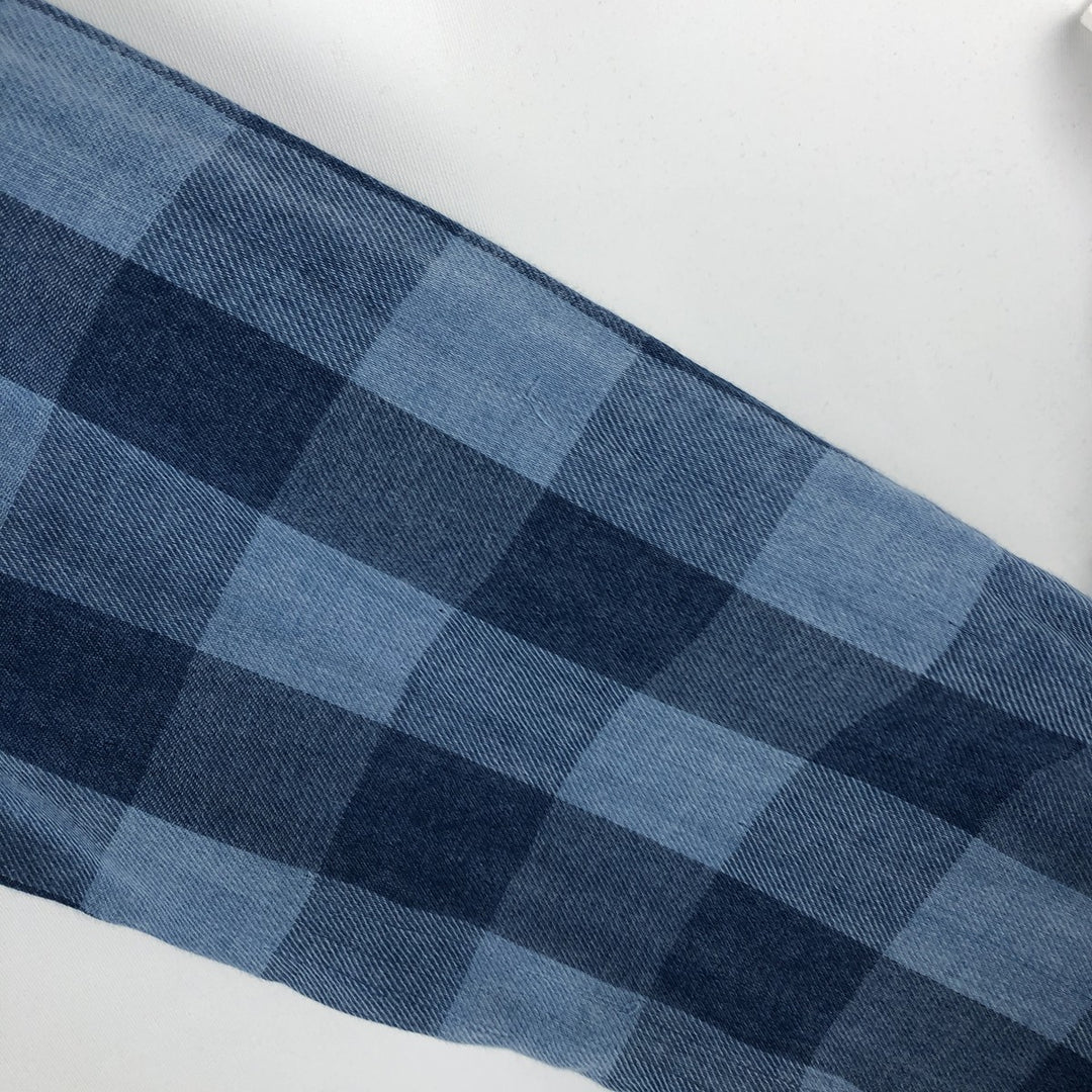 Ralph Lauren CLASSIC FIT Buffalo Check Long-Sleeve Button-Down Check Shirt, Men's Size M (approx.) cotton blue type Vintage Second Hand