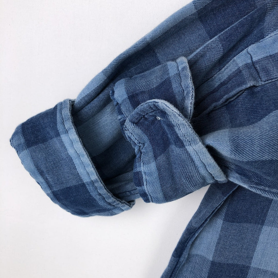 Ralph Lauren CLASSIC FIT Buffalo Check Long-Sleeve Button-Down Check Shirt, Men's Size M (approx.) cotton blue type Vintage Second Hand