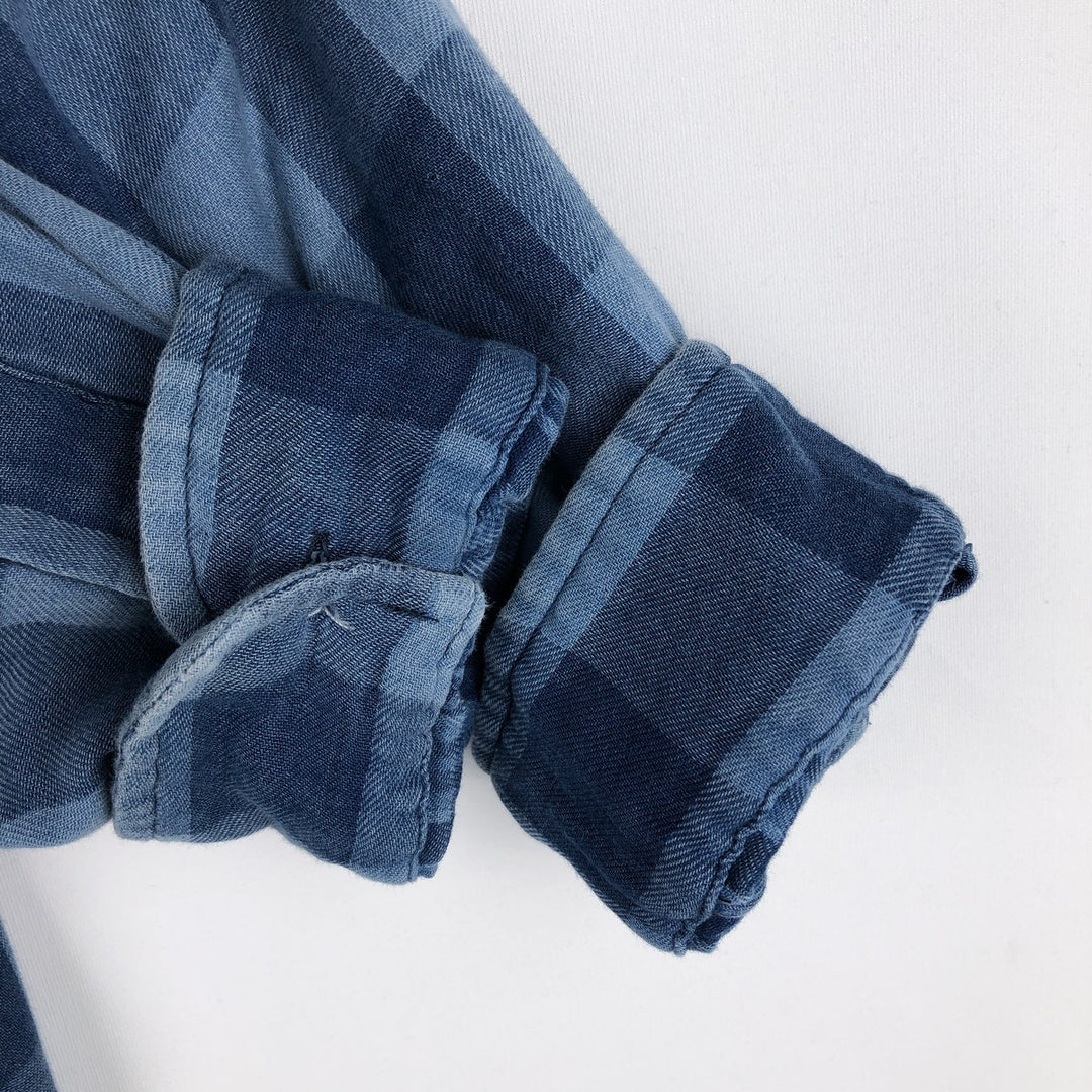 Ralph Lauren CLASSIC FIT Buffalo Check Long-Sleeve Button-Down Check Shirt, Men's Size M (approx.) cotton blue type Vintage Second Hand