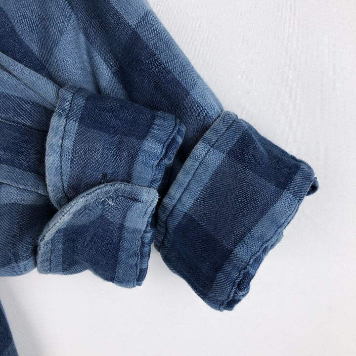 Ralph Lauren CLASSIC FIT Buffalo Check Long-Sleeve Button-Down Check Shirt, Men's Size M (approx.) cotton blue type Vintage Second Hand