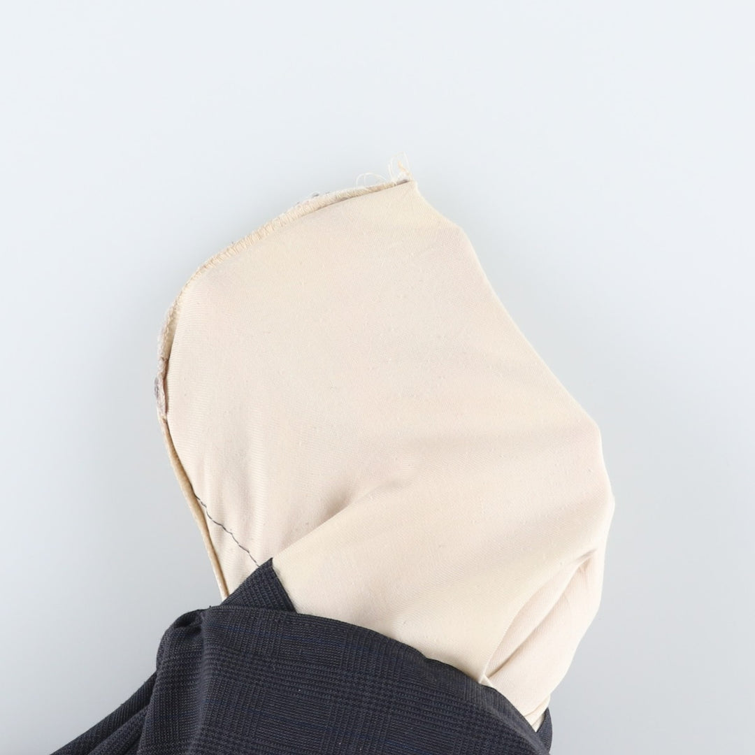 Gallery Check Pattern Two-Pleat Slacks Wide Pants Made in USA Men's W34 (approx.) polyester gray type Vintage Second Hand