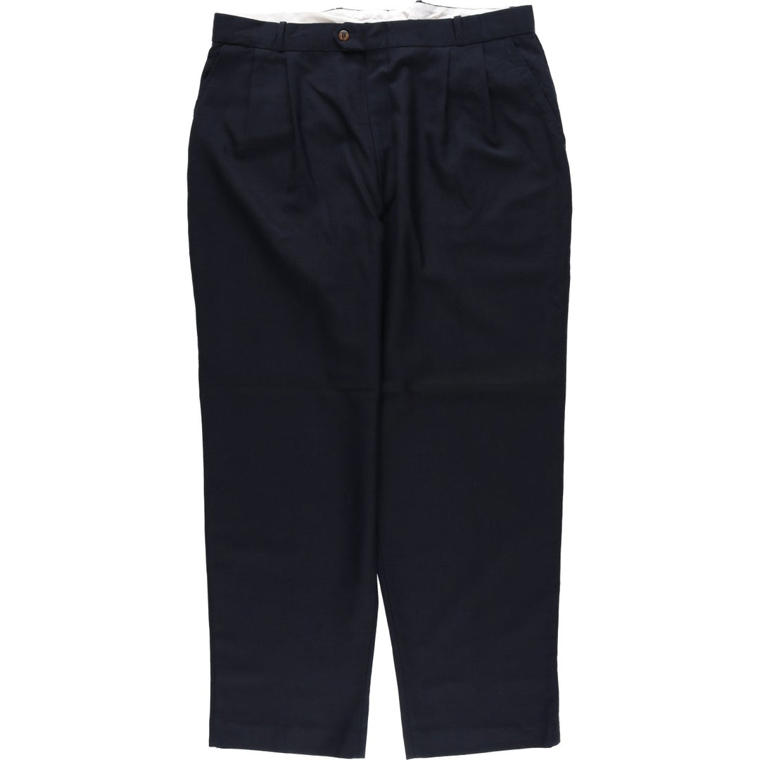 Charter Collection Wide-leg Slacks, Made in Canada, Men's Size W37 (approx.), Vintage polyester navy blue type Vintage Second Hand