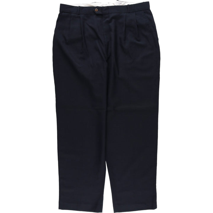Charter Collection Wide-leg Slacks, Made in Canada, Men's Size W37 (approx.), Vintage polyester navy blue type Vintage Second Hand