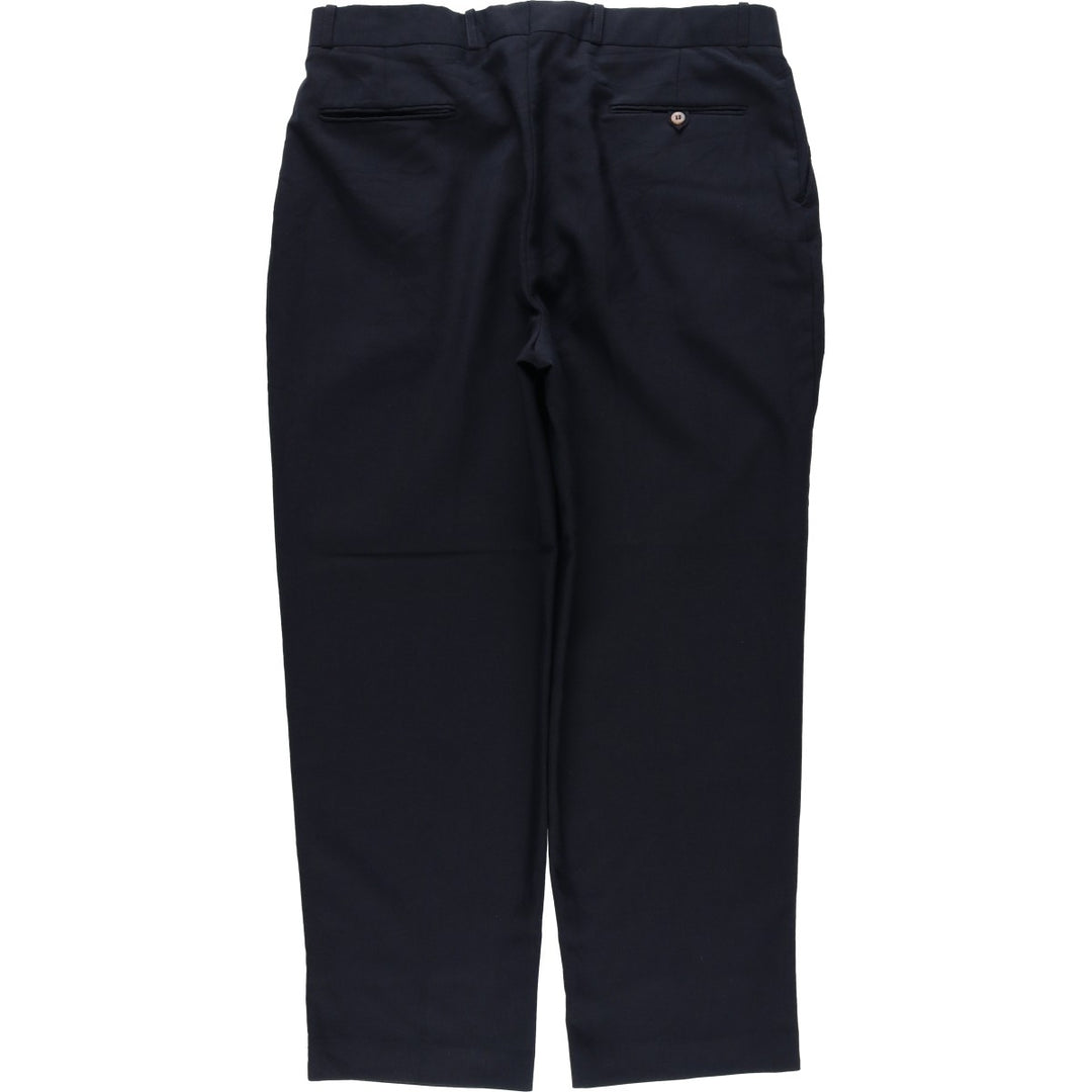 Charter Collection Wide-leg Slacks, Made in Canada, Men's Size W37 (approx.), Vintage polyester navy blue type Vintage Second Hand