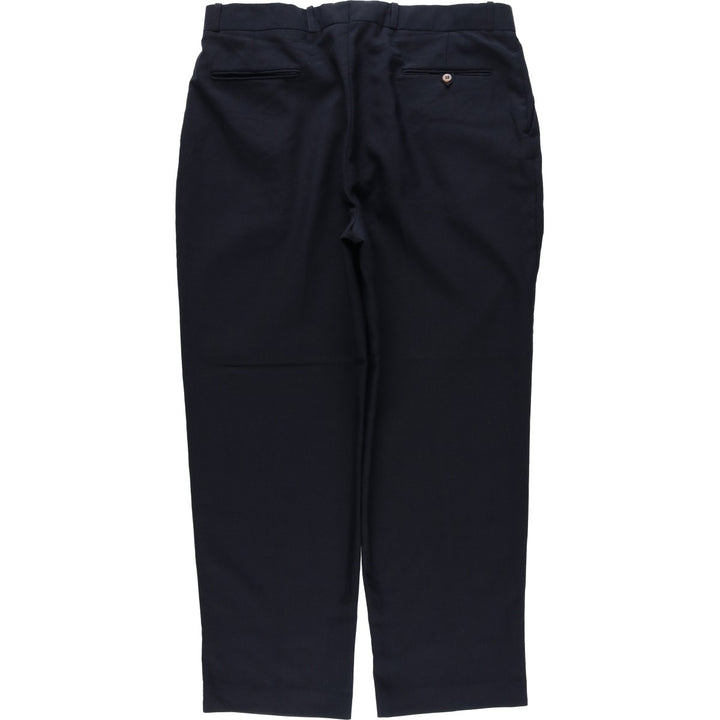 Charter Collection Wide-leg Slacks, Made in Canada, Men's Size W37 (approx.), Vintage polyester navy blue type Vintage Second Hand