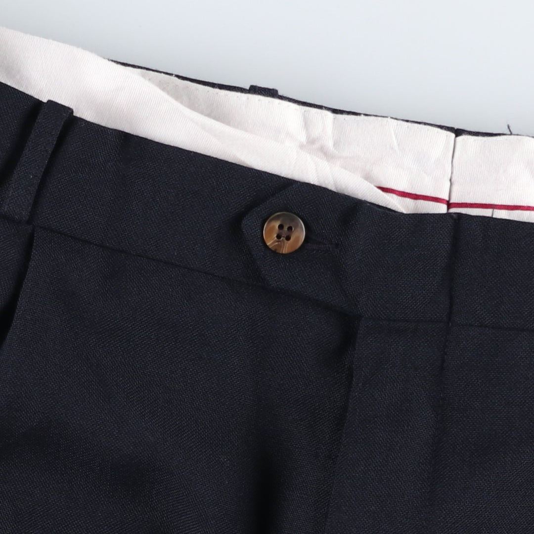 Charter Collection Wide-leg Slacks, Made in Canada, Men's Size W37 (approx.), Vintage polyester navy blue type Vintage Second Hand