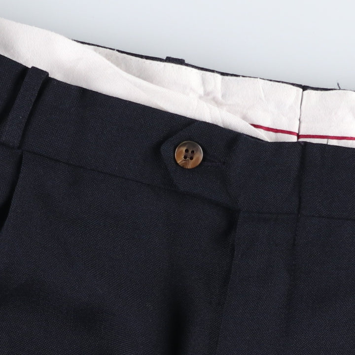 Charter Collection Wide-leg Slacks, Made in Canada, Men's Size W37 (approx.), Vintage polyester navy blue type Vintage Second Hand