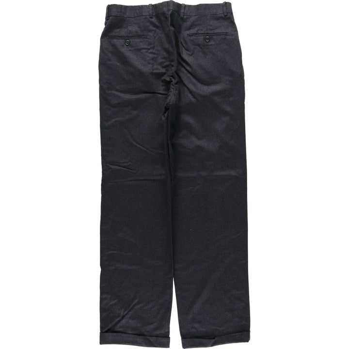1990'S Grant Thomas Two-Pleat Wool Trousers, Made in Italy, Men's Size W34 (approx.), Vintage wool Charcoal Vintage Second Hand