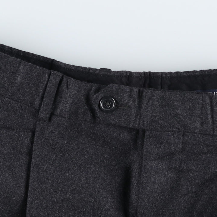 1990'S Grant Thomas Two-Pleat Wool Trousers, Made in Italy, Men's Size W34 (approx.), Vintage wool Charcoal Vintage Second Hand