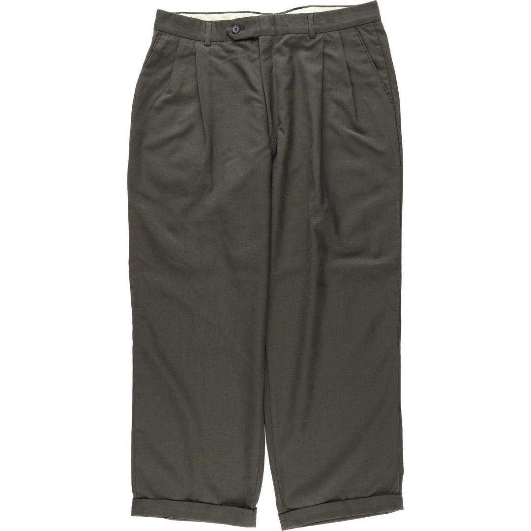 Two-pleat slacks for men, size W34 unclear gray type Vintage Second Hand