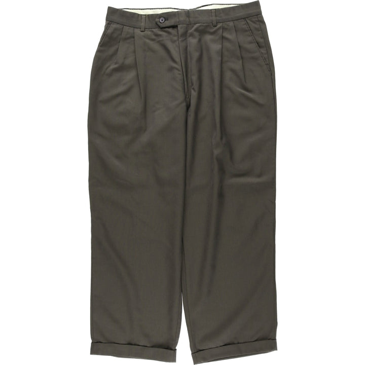 Two-pleat slacks for men, size W34 unclear gray type Vintage Second Hand