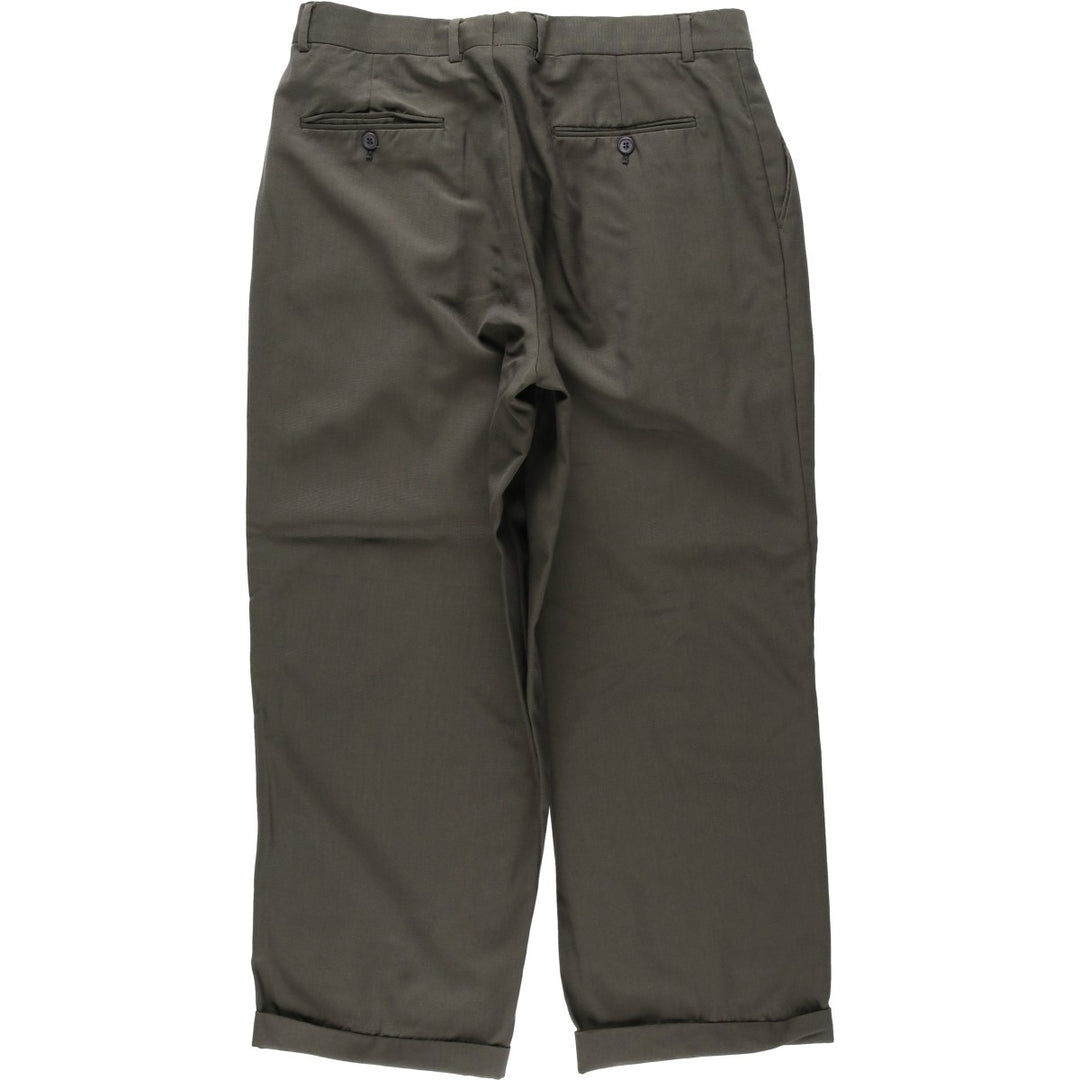 Two-pleat slacks for men, size W34 unclear gray type Vintage Second Hand