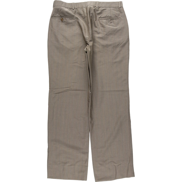 ~90'S Stripe Pattern Two-Pleat Wide-Leg Trousers Men's W33 (approx.) Vintage unclear Charcoal Vintage Second Hand