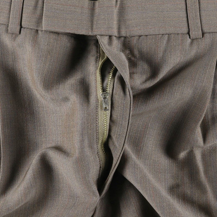 ~90'S Stripe Pattern Two-Pleat Wide-Leg Trousers Men's W33 (approx.) Vintage unclear Charcoal Vintage Second Hand